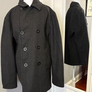Chaps Charcoal Wool Blend Pea Coat